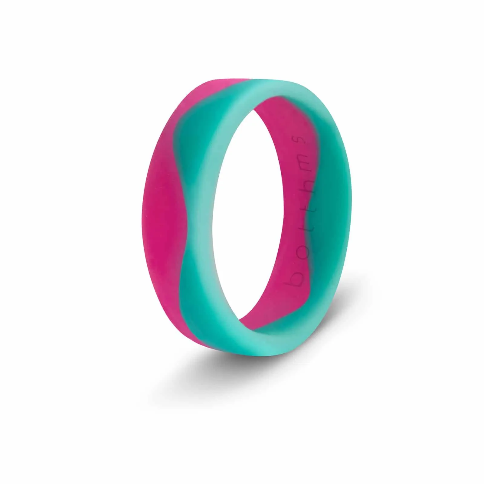 botthms Pink & Teal Ladies Flow Silicone Ring