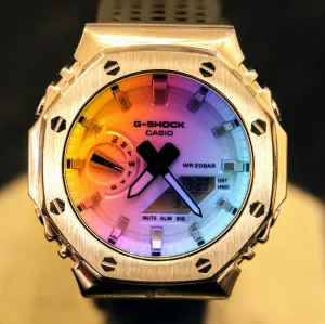 Brand-New Custom Casio G-Shock Watch CASIO Iridescent Dial GA-2100SRS Wristwatch