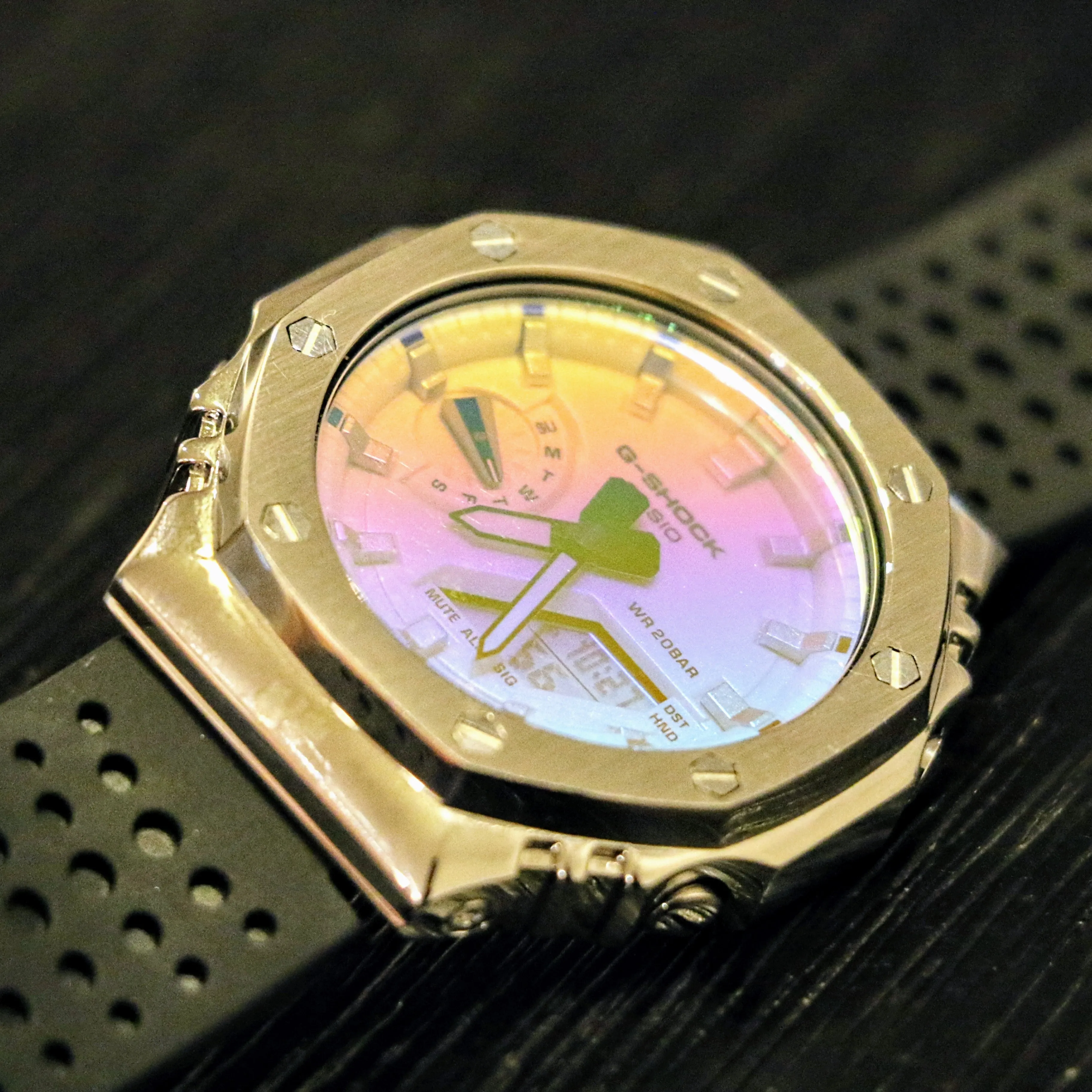 Brand-New Custom Casio G-Shock Watch CASIO Iridescent Dial GA-2100SRS Wristwatch