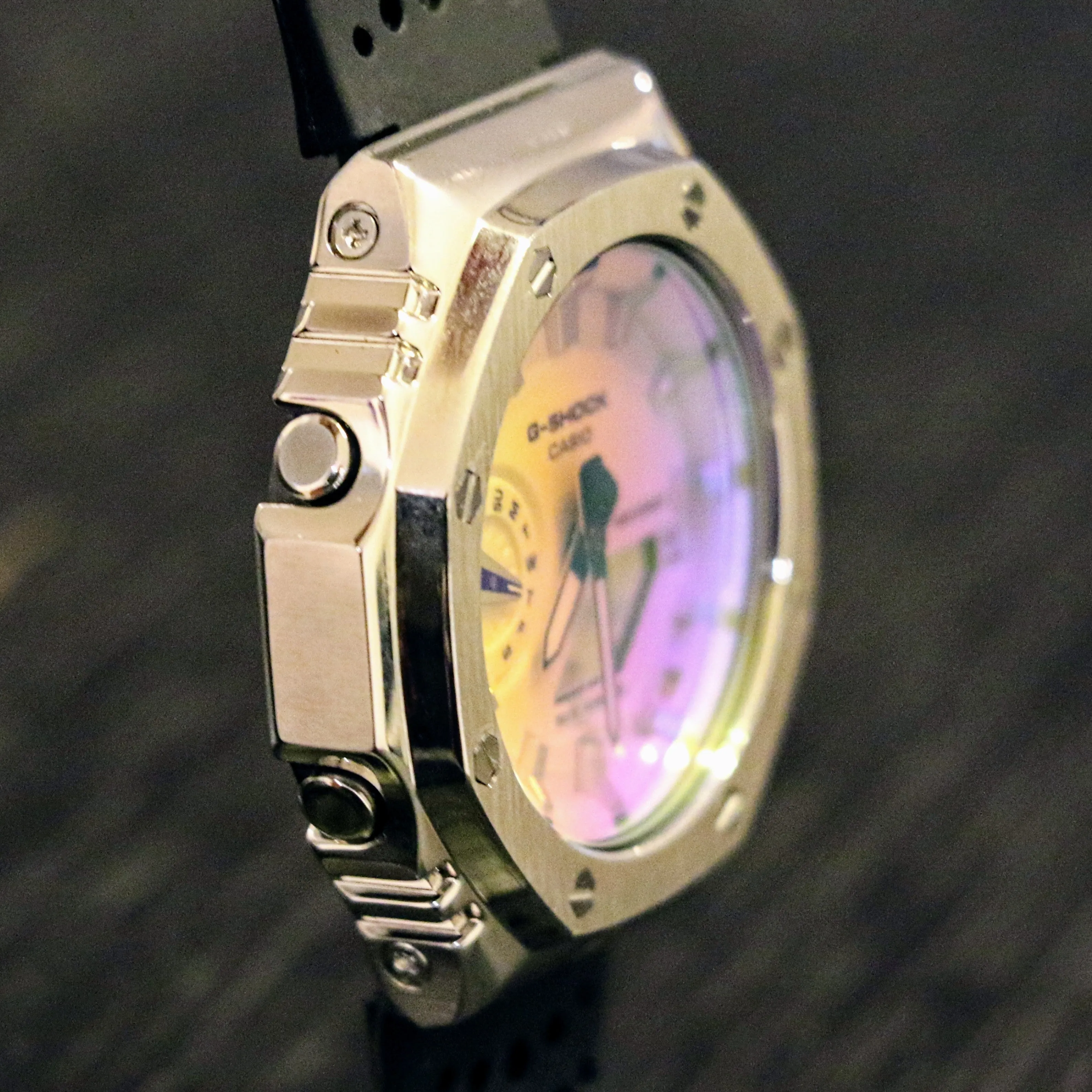 Brand-New Custom Casio G-Shock Watch CASIO Iridescent Dial GA-2100SRS Wristwatch