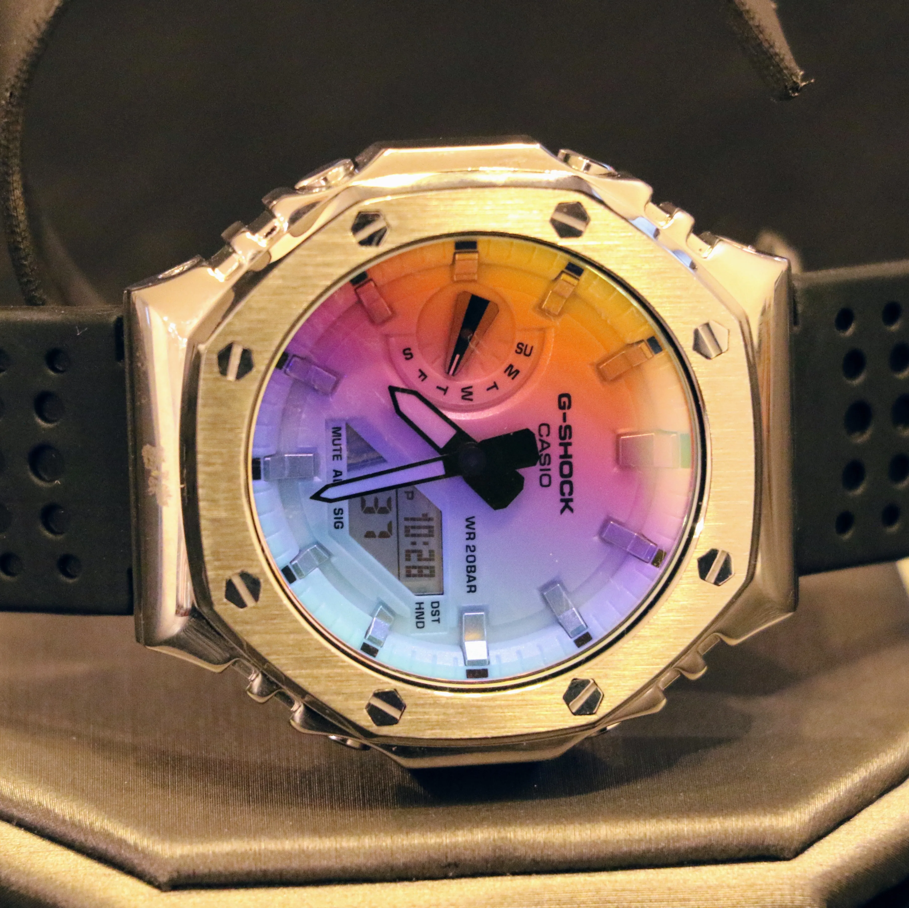 Brand-New Custom Casio G-Shock Watch CASIO Iridescent Dial GA-2100SRS Wristwatch