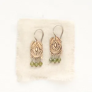 Bronze Wanderer Arch Kyanite Earrings