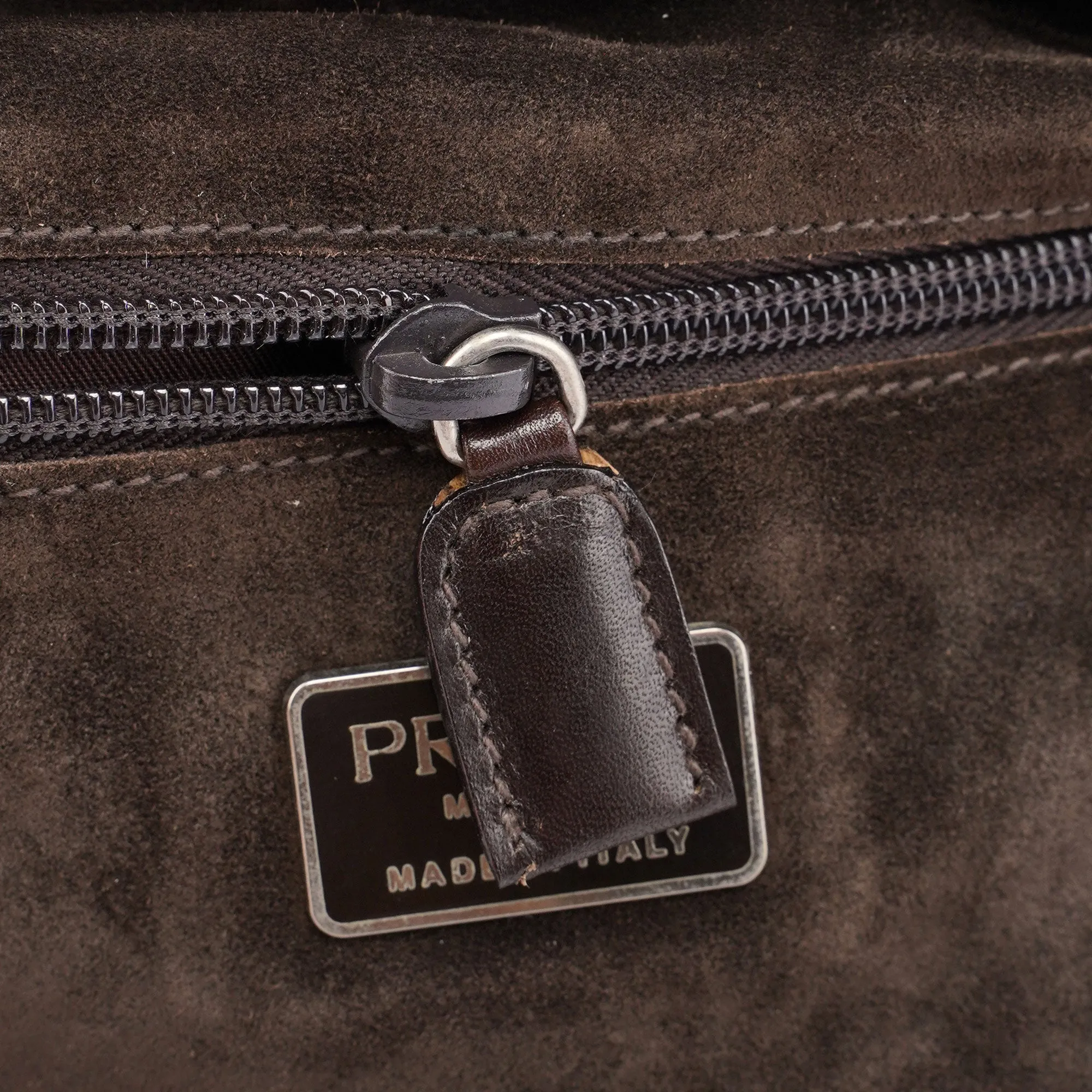 Brown Calfskin Hobo Shoulder Bag
