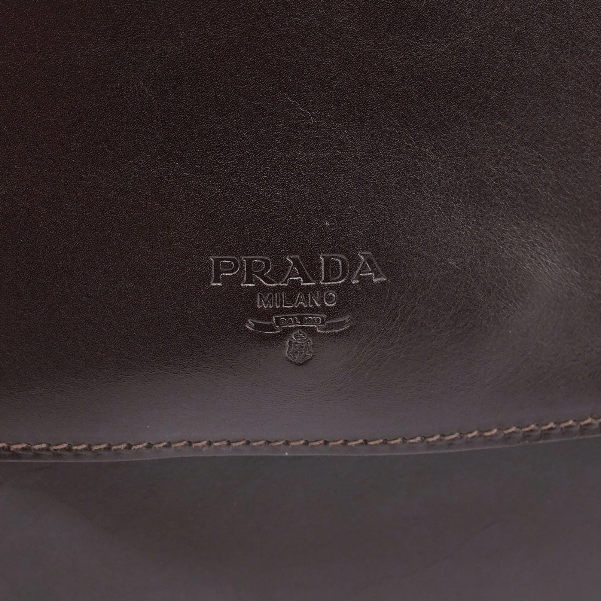 Brown Calfskin Hobo Shoulder Bag