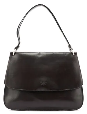 Brown Calfskin Hobo Shoulder Bag