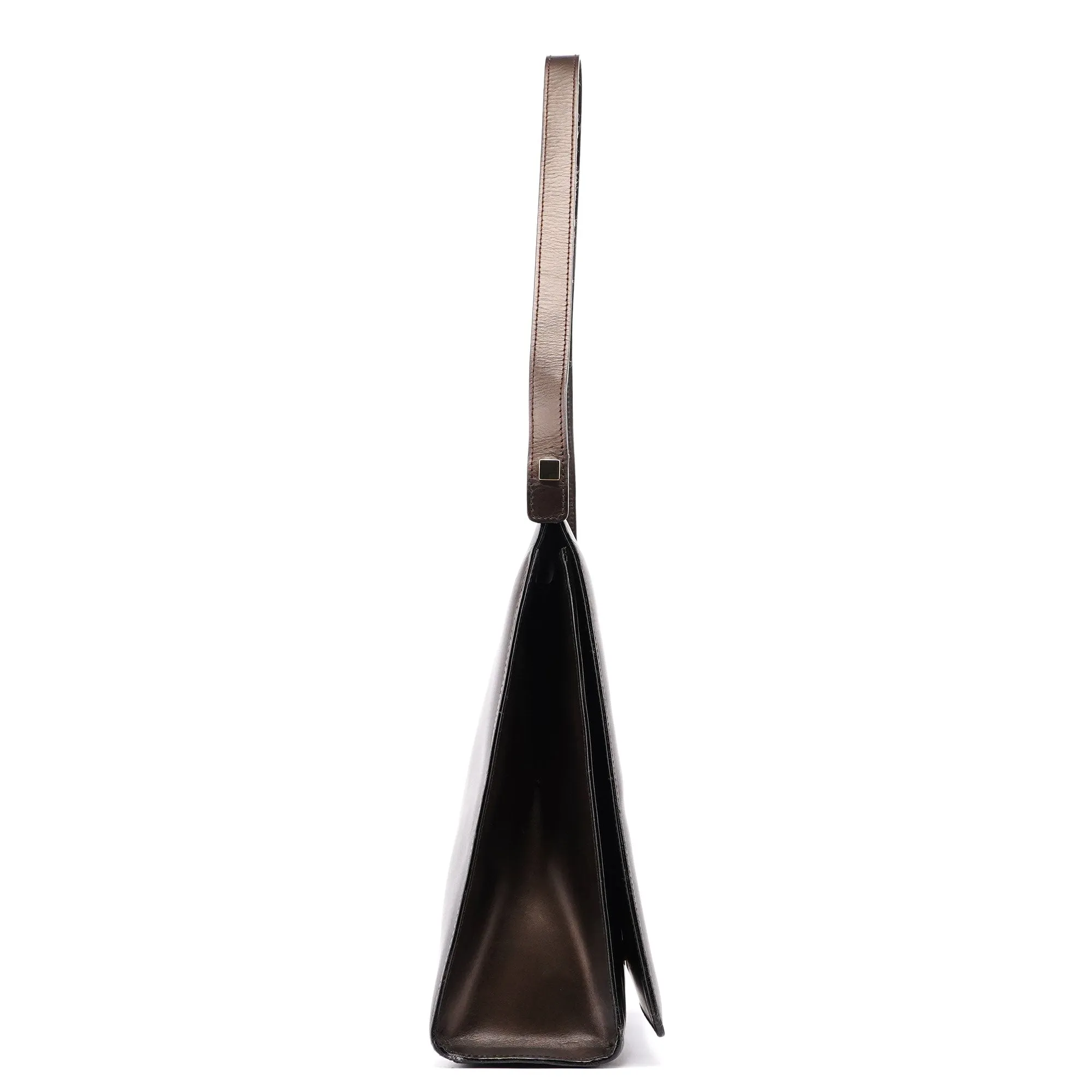 Brown Leather Flap Shoulder Bag