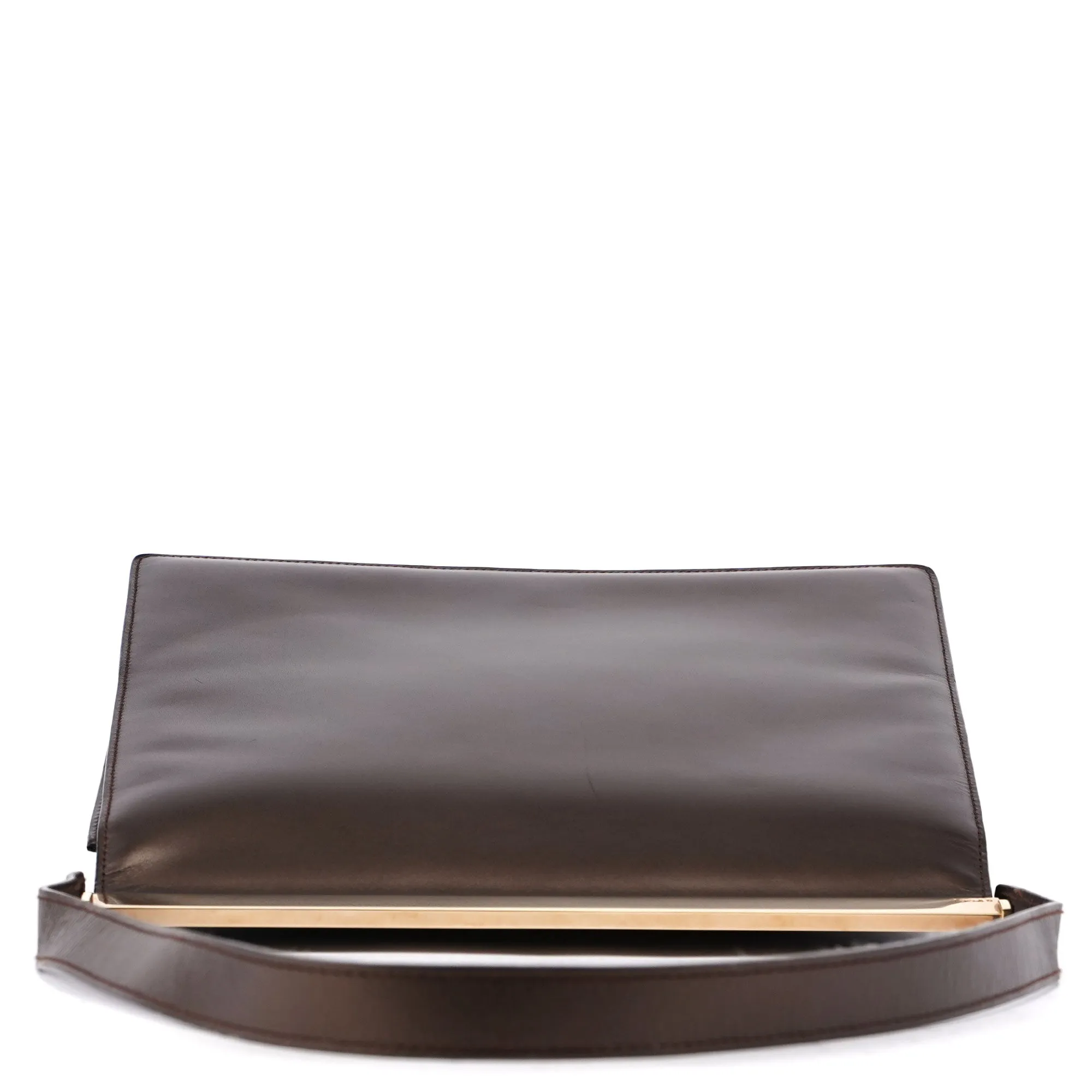 Brown Leather Flap Shoulder Bag