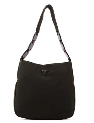 Brown Mesh Plastic Chain Shoulder Bag