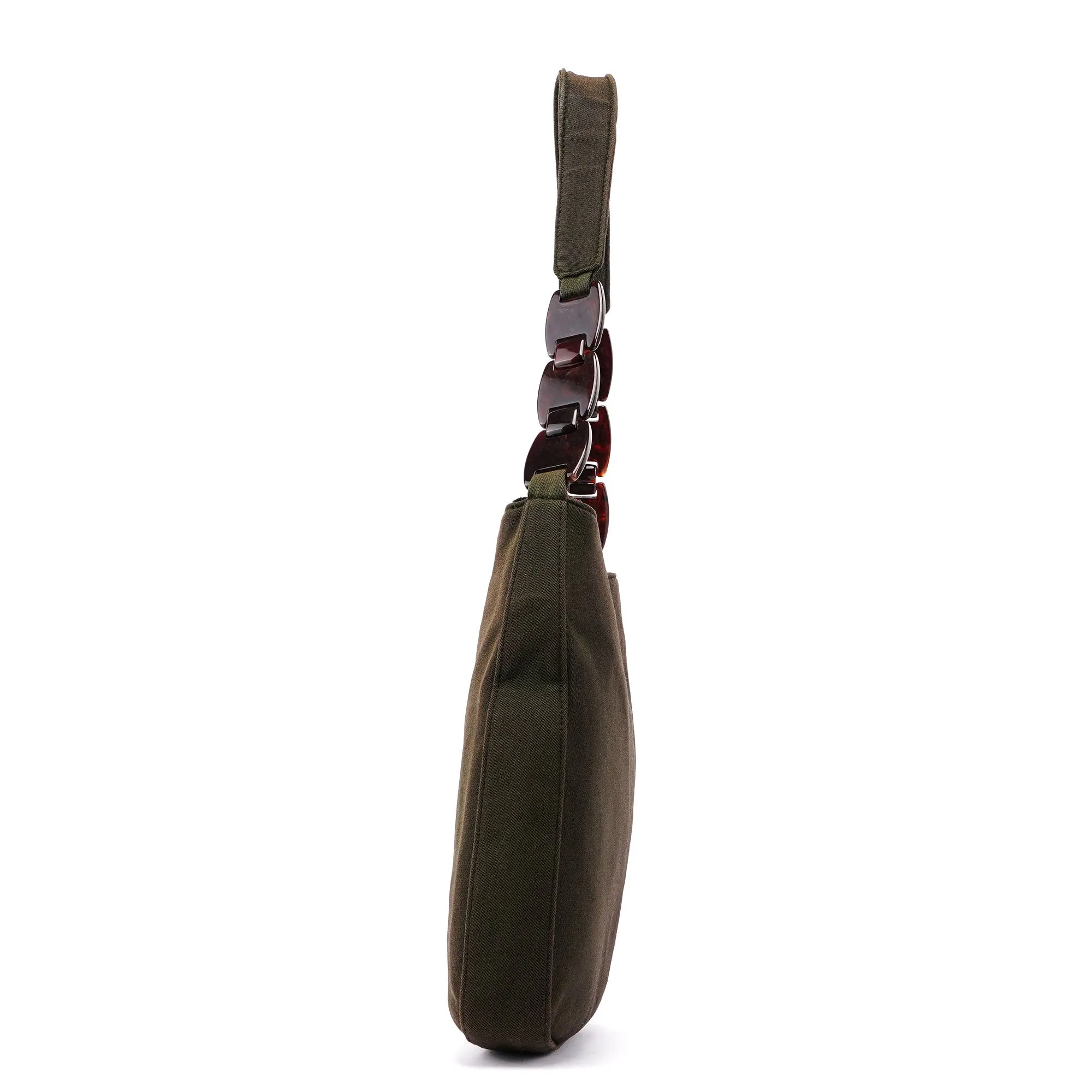 Brown Mesh Plastic Chain Shoulder Bag