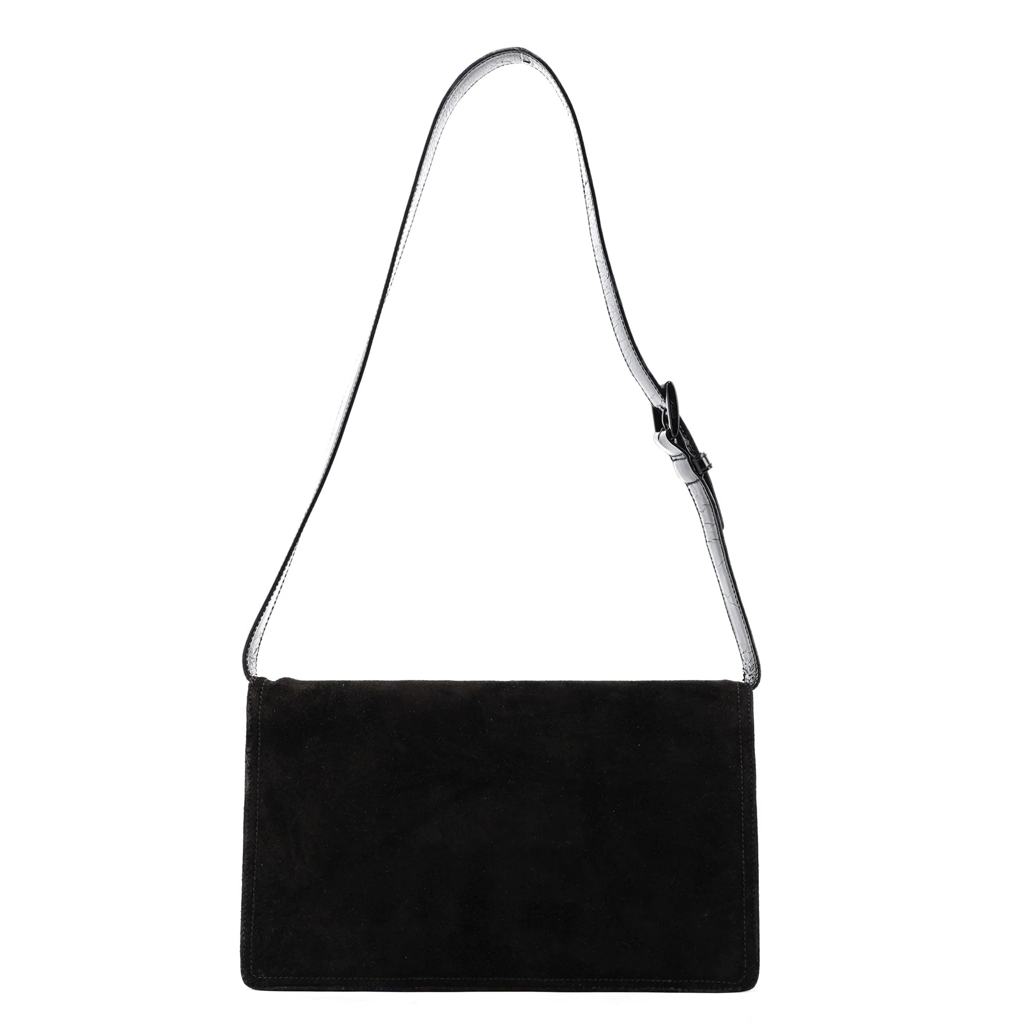 Brown Suede Flap Shoulder Bag