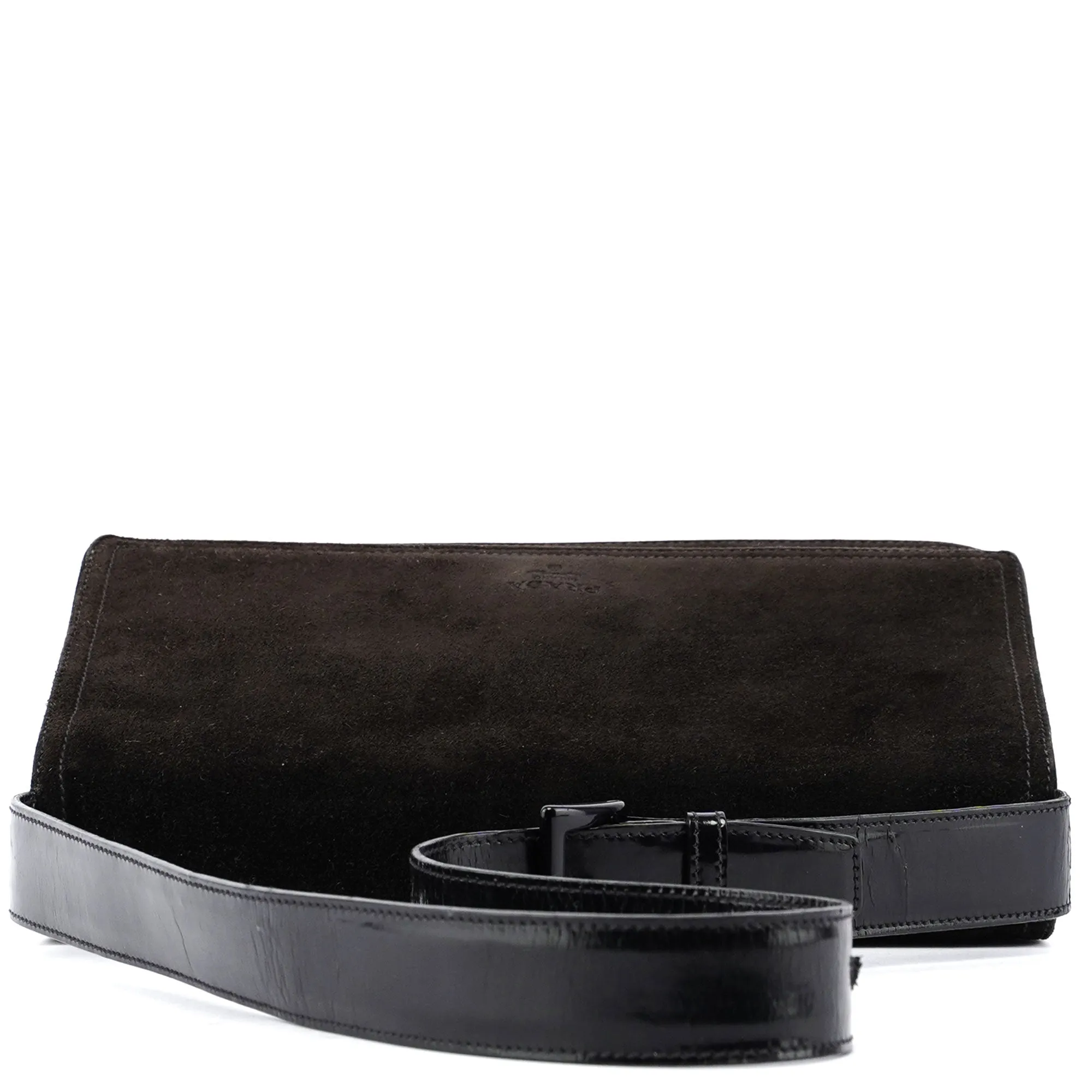 Brown Suede Flap Shoulder Bag