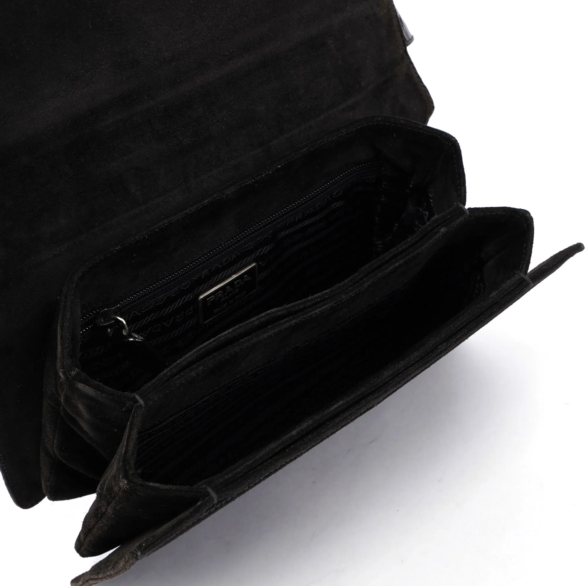 Brown Suede Flap Shoulder Bag