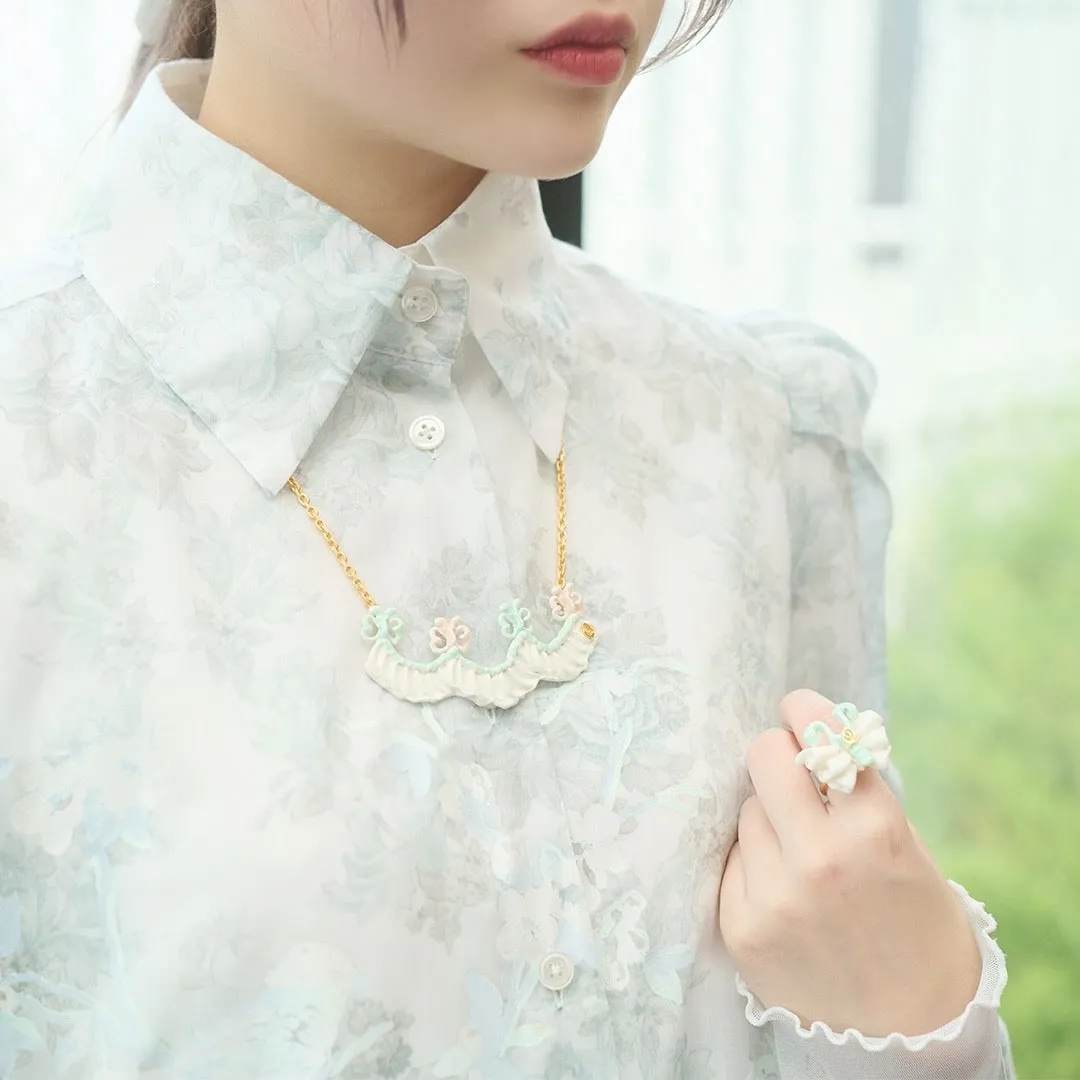 Butterfly Cream Necklace【Japan Jewelry】