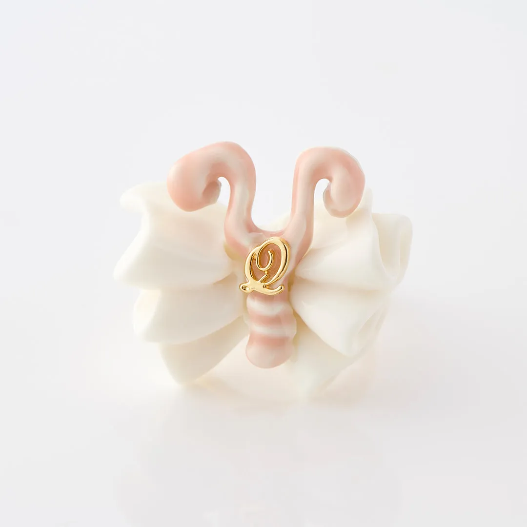 Butterfly Cream Pierced Earring (Pink / Single)【Japan Jewelry】
