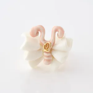 Butterfly Cream Pierced Earring (Pink / Single)【Japan Jewelry】