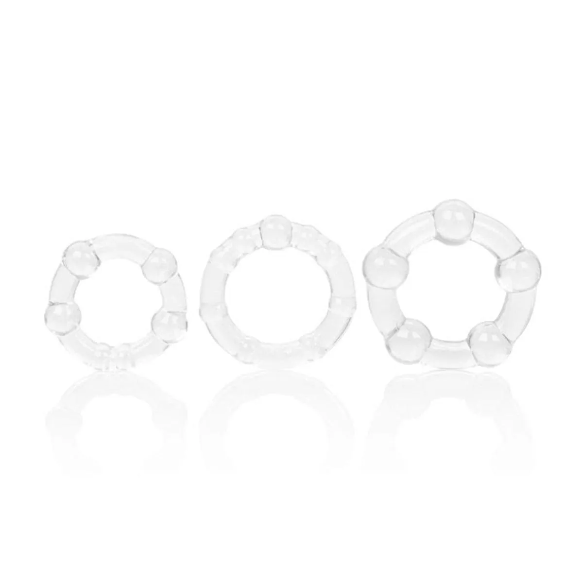 CalExotics Silicone Island Cock Rings 3pk - Clear