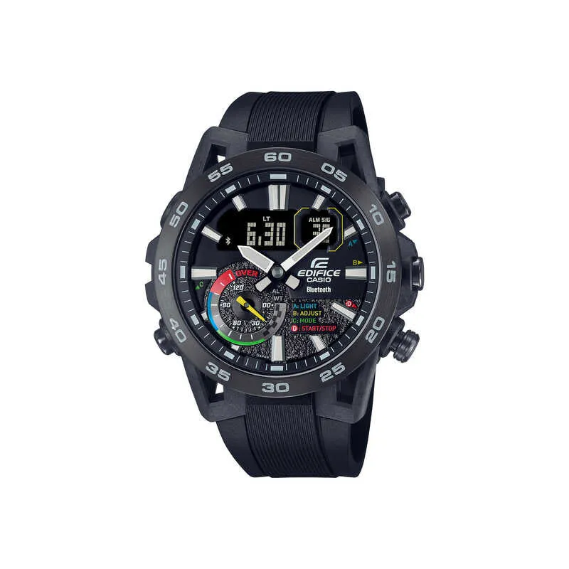 Casio Edifice ECB-40MP-1A Men Analog-Digital Watch w. Bluetooth Black Resin Strap