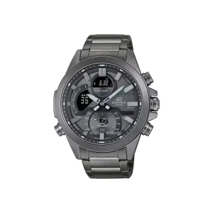 Casio Edifice Men's Analog-Digital Watch ECB-30DC-1BDF w. Bluetooth Grey Stainless Steel Strap