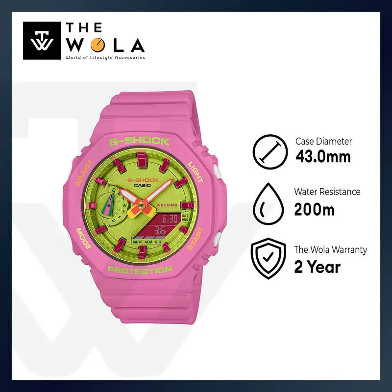 Casio G-Shock GMA-S2100BS-4A Women's Analog-Digital Sport Watch with Pink Resin Band