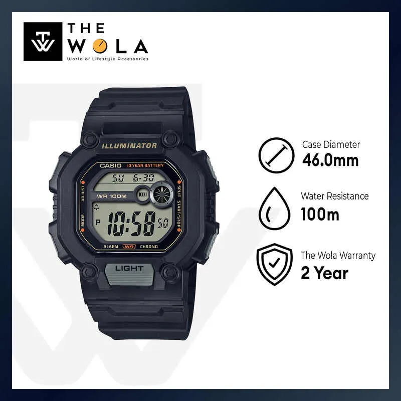 Casio Men's Digital Watch W-737HX-1A Black Resin Strap Watch for Men
