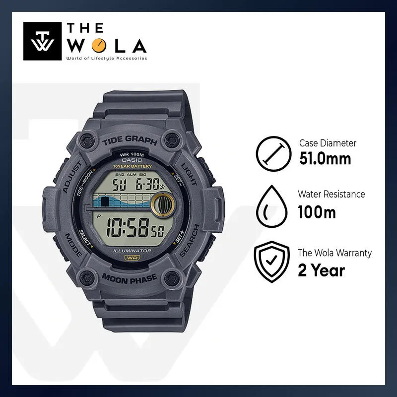 Casio Men's Digital Watch WS-1300H-8AV Grey Resin Band Watch For Men
