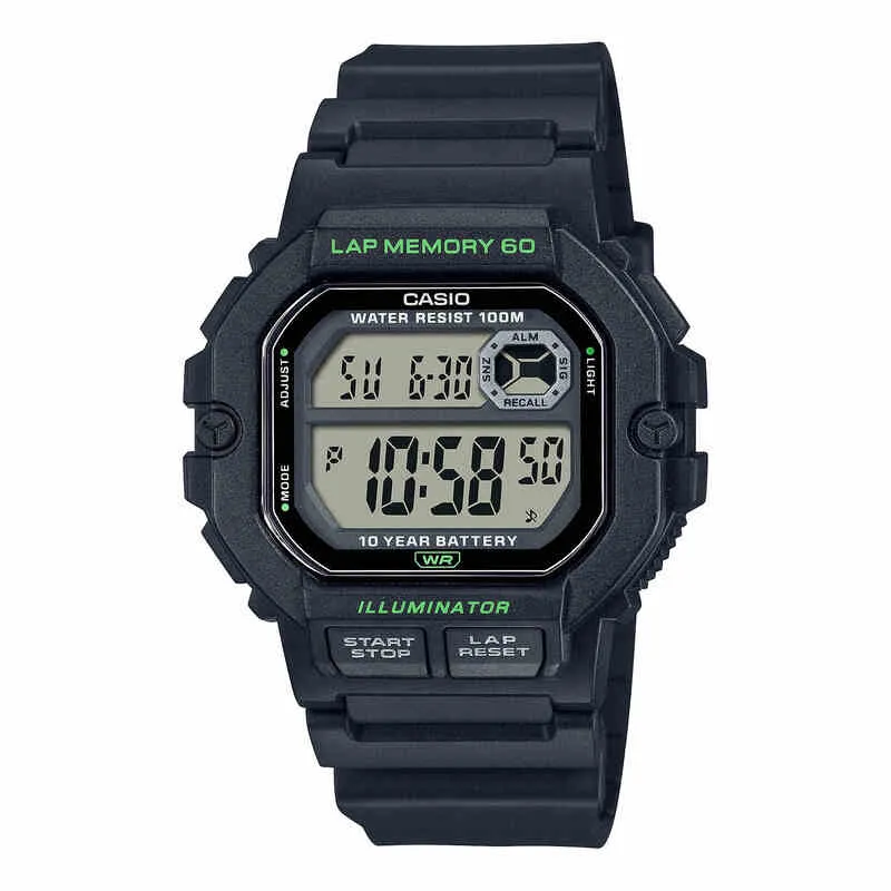 Casio Men's Digital Watch WS-1400H-1A Black Resin Strap Watch for Men