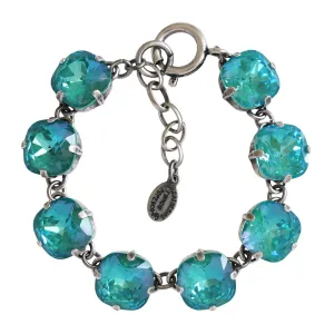 Catherine Popesco Sterling Silver Plated Crystal Round Bracelet, 1696 Sun-Kissed Laguna
