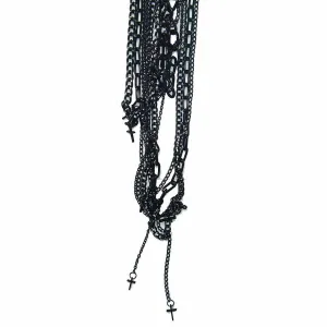 CC2 SMALL CROSS NECKLACE - BLACK