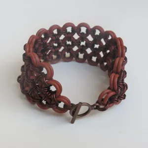 Chain Maille Bracelet in Japanese 8-in-2 Weave with Rubber & Metal Rings