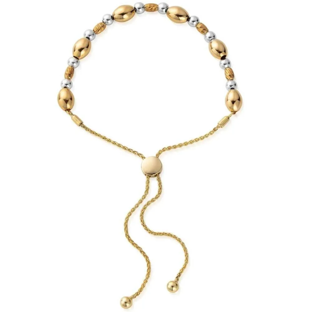 ChloBo Sparkle Oval Adjuster Bracelet - Gold & Silver