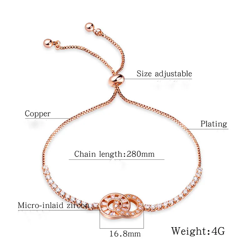 Circle Button Adjustable Bracelet