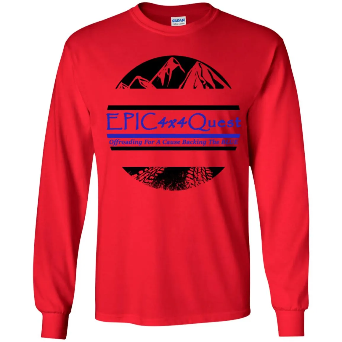 Circle EPIC Mountain Black and Blue G240B Youth LS T-Shirt