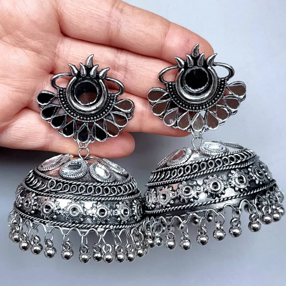 Combo of 2 Afghani Mirror Chandbali Jhumki