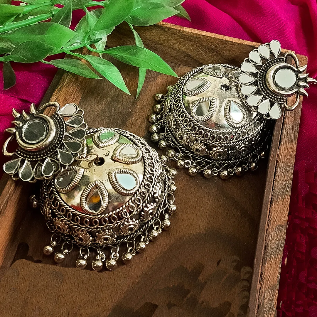 Combo of 2 Afghani Mirror Chandbali Jhumki