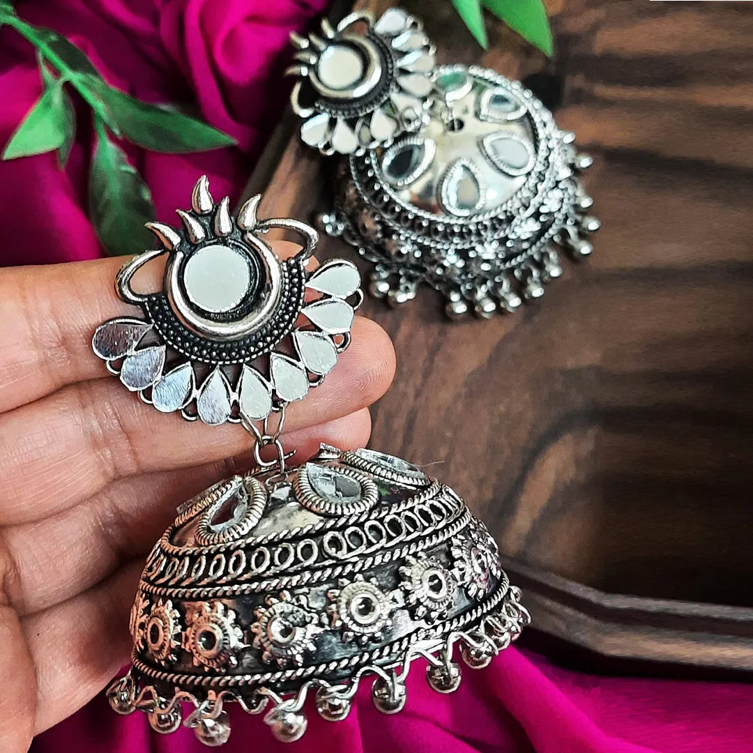 Combo of 2 Afghani Mirror Chandbali Jhumki