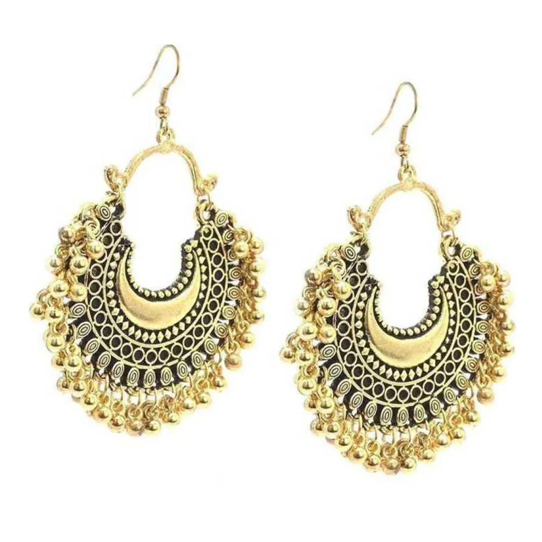 Combo of 2 Chandbali and Multicolor Ghungroo Earrings
