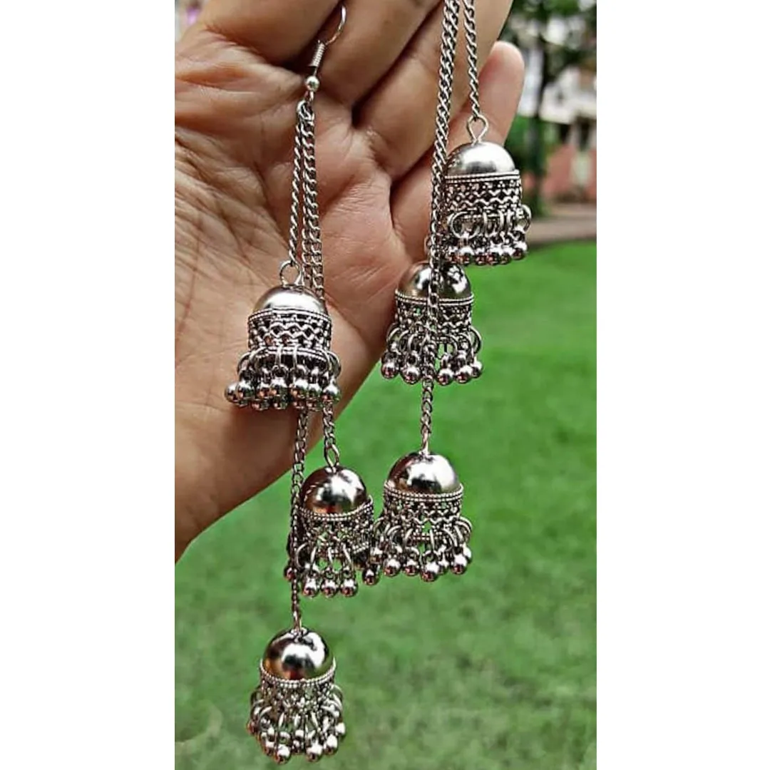 Combo of 2 Chandbali and Multicolor Ghungroo Earrings