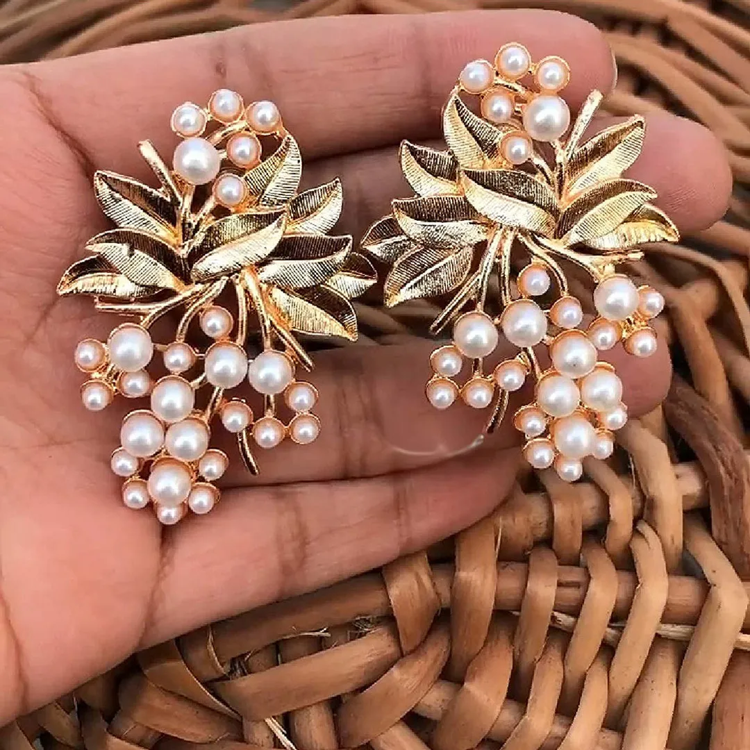 Combo of 2 Flower Pearl Stud and Beads Chain Jhumki