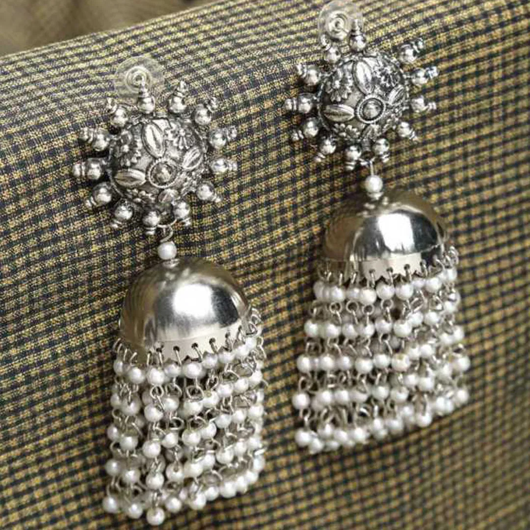 Combo of 2 Golden Chandbali and Pearls Chain Jhumki