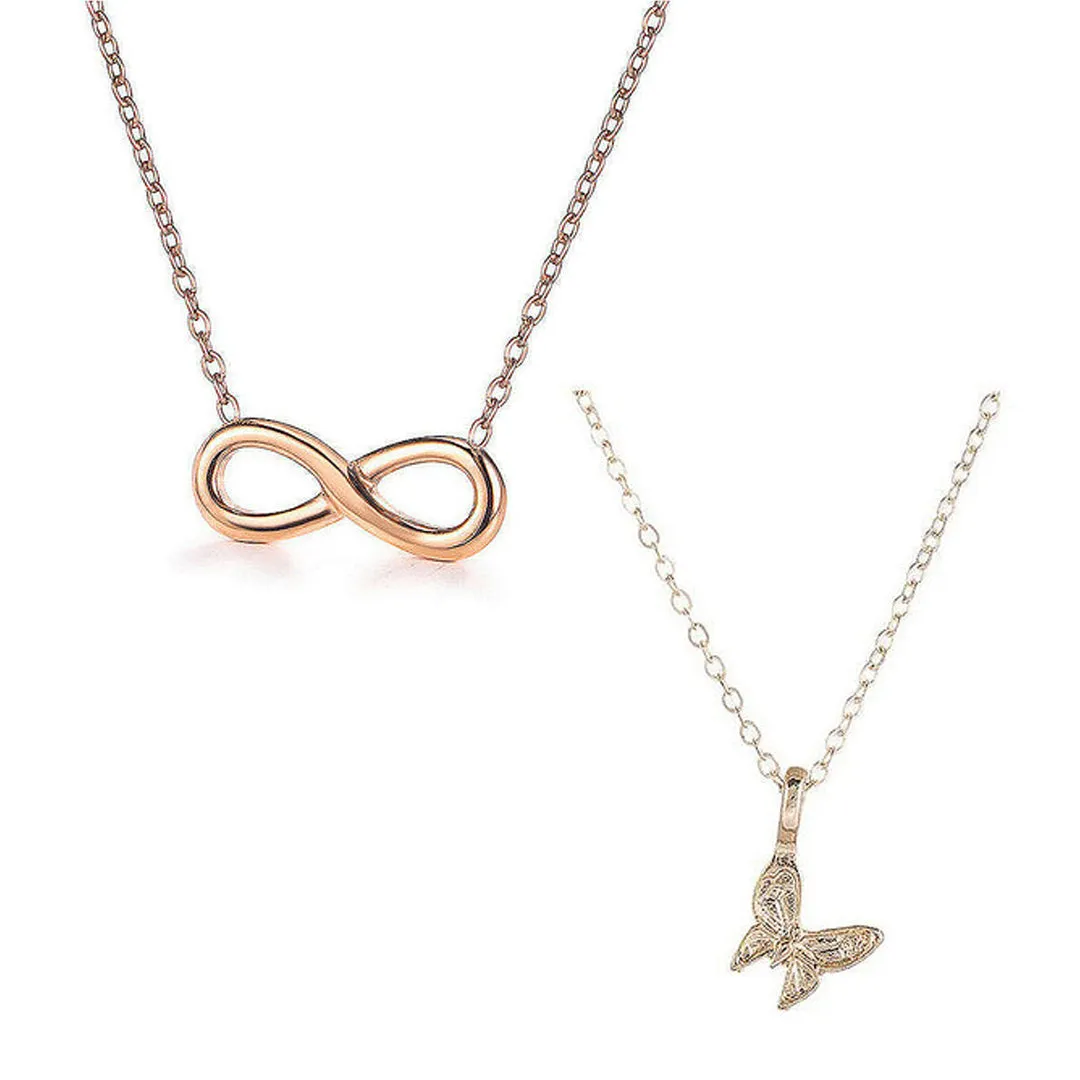Combo Of 2 Infinite and Butterfly Pendant Pendant