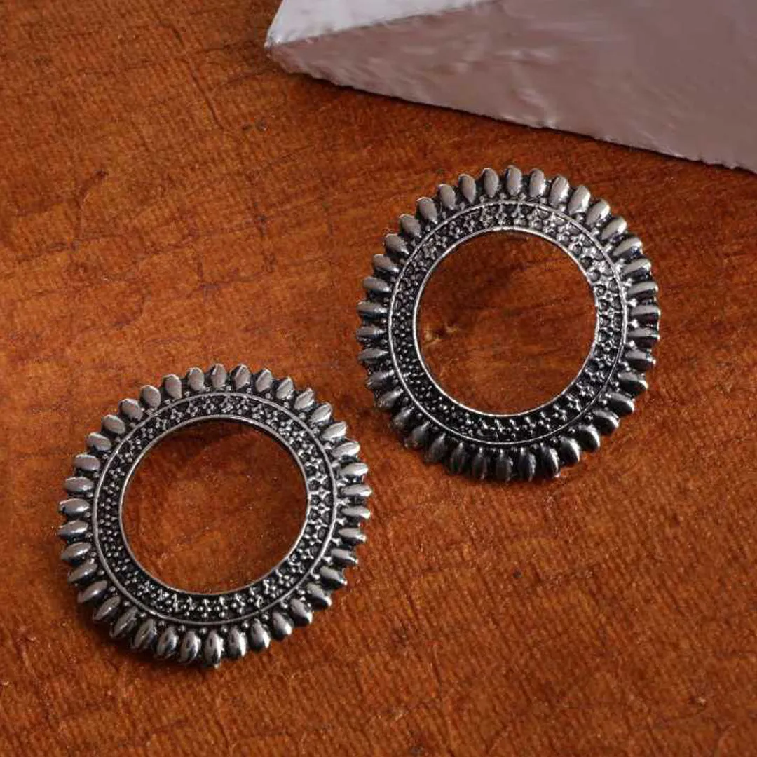Combo of 2 Mirror Jhumki and Round Shaped Earrings