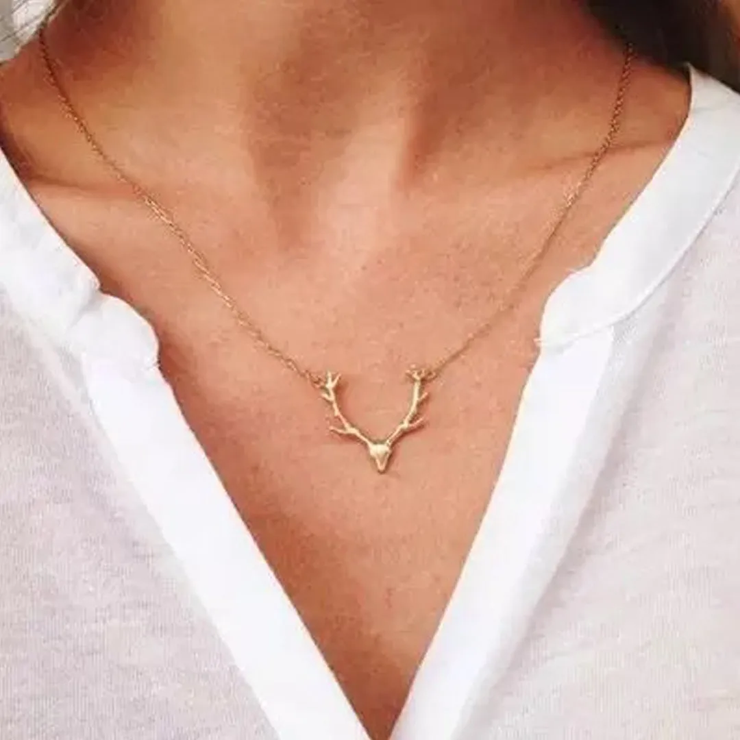 Combo Of 2 Moon Dropping Star and Reindeer Horn Pendant