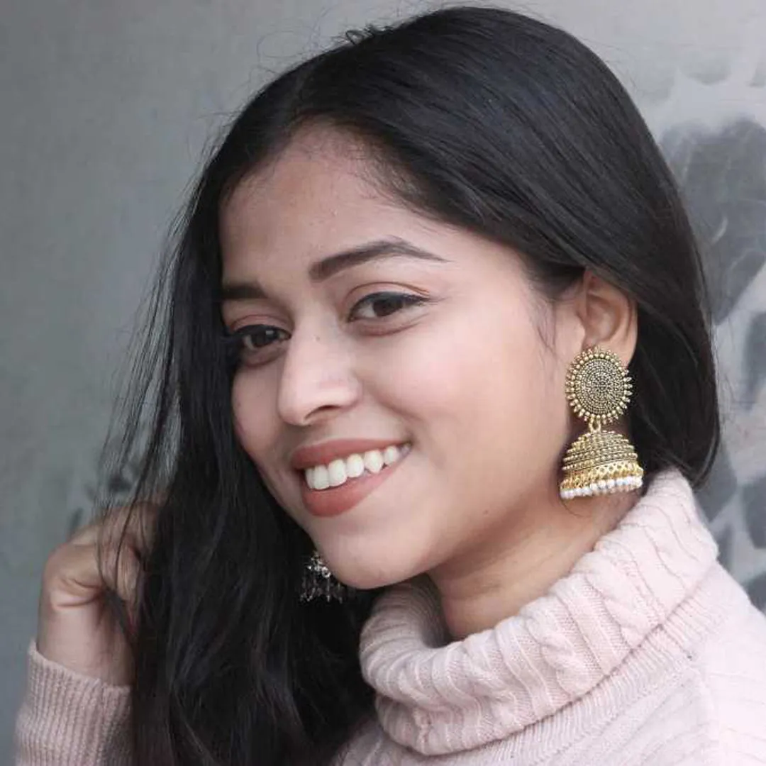Combo of 2 Red and Golden Pearls Dome Shape Jhumki
