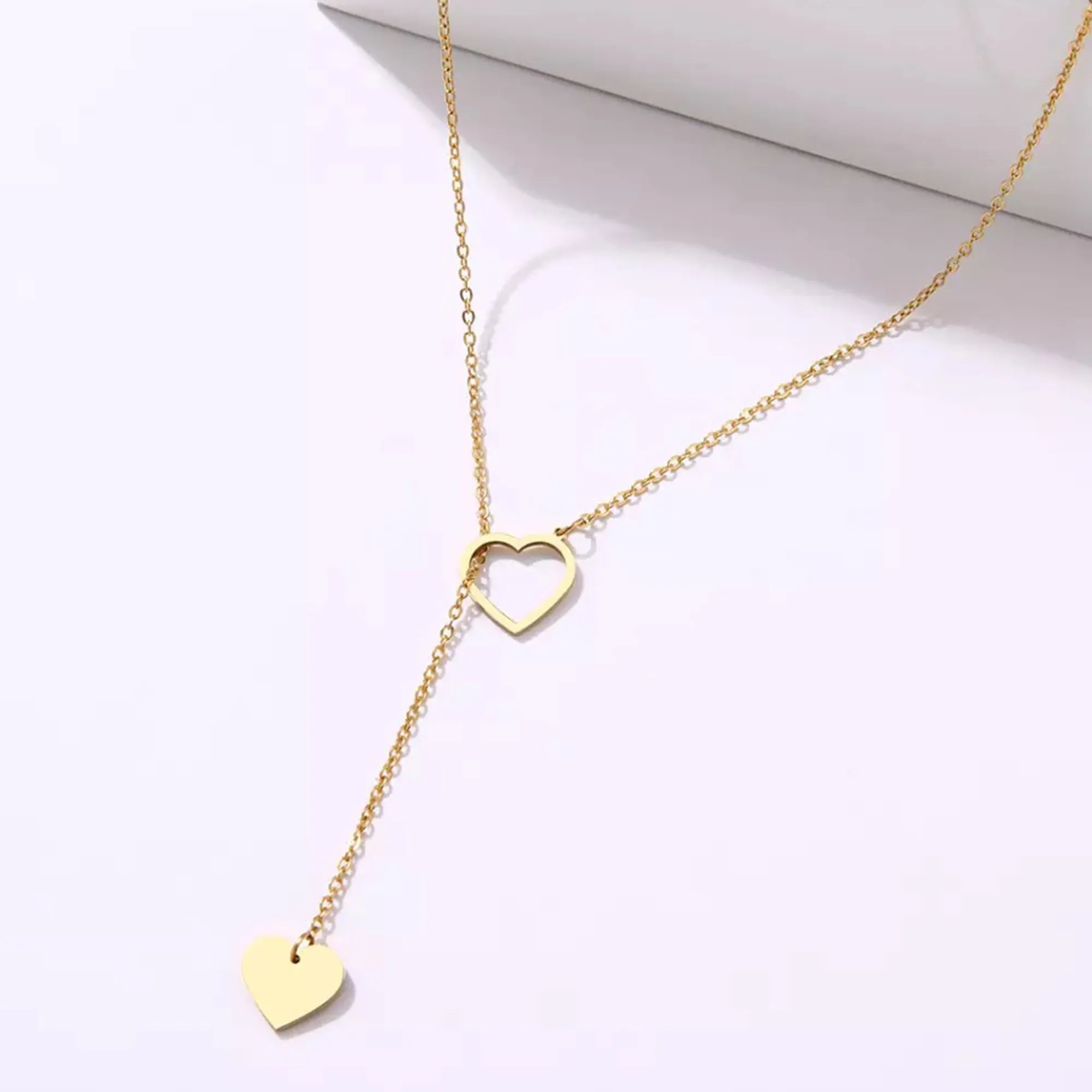 Combo Of 2 Y-Shaped Heart and Moon Dropping Pendant