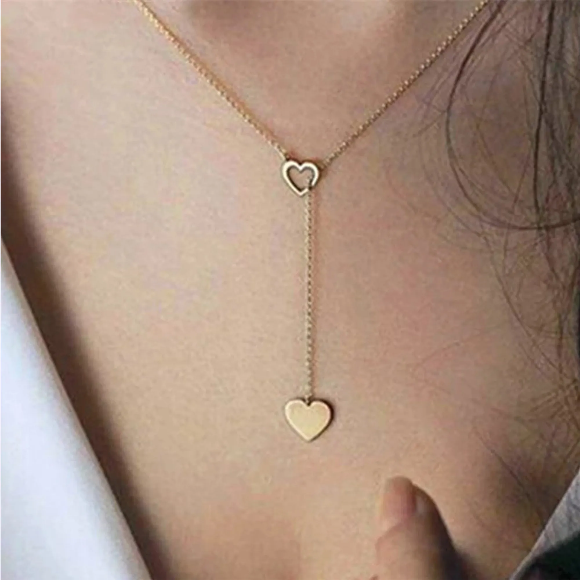 Combo Of 2 Y-Shaped Heart and Moon Dropping Pendant