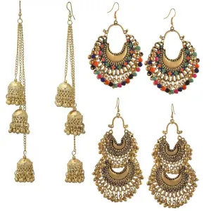 Combo of 3 Golden Layered Beads Jhumki