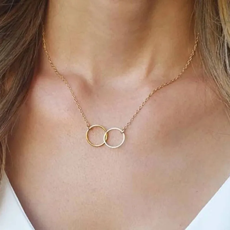 Combo Of 4 Infinite Butterfly Double Circle Ring Pendant