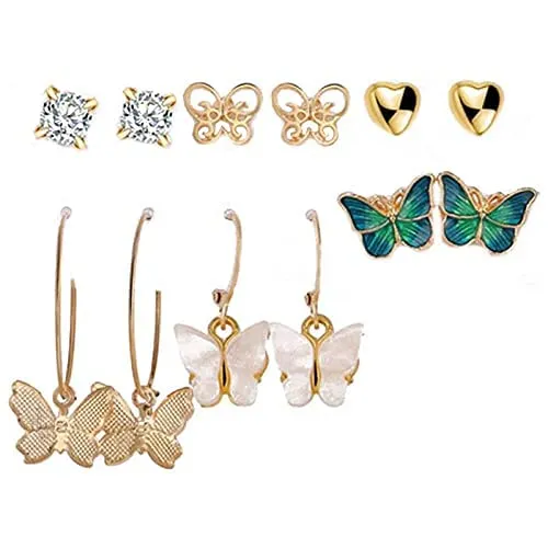 Combo Of Pearl Butterfly Pendant With Earring Set