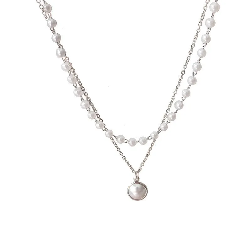 Combo Of Silver Pearl Pendant With Earring Set