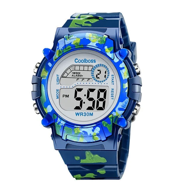 COOLBOSS Brand Electronic Sport Student Children Watch Kids Watches Boys Girls Clock Child LED Digital Wristwatch for Boy Girl